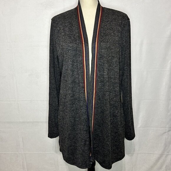 Acting Pro Cardigan Womens Gray Knit Lounge Athleisure Long USA Sz XL - Picture 1 of 9